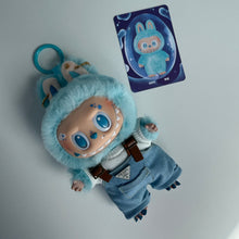 Load image into Gallery viewer, ‘DENIM DUNGAREES’ HOPE BIG ENERGY BOOM BESPOKE LABUBU