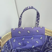 Load image into Gallery viewer, TWELVE ‘SORBET’ LILAC BANDANA BASKET BAG BY BOOM BESPOKE
