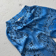 Load image into Gallery viewer, ‘AZURE’ BLUE BANDANA SILK TROUSERS CO-ORD