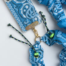Load image into Gallery viewer, BLUE BANDANA ADJUSTABLE CROSSBODY PHONE STRAP
