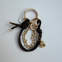 Load image into Gallery viewer, BROWN BALLOON INITIAL CORD BOOM BESPOKE BAG CHARM/KEYRING