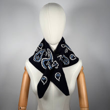 Load image into Gallery viewer, PREORDER ‘MIDNIGHT’ BANDANA KNIT TRIANGLE SCARF