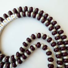 Load image into Gallery viewer, ‘BURGUNDY BERRY PEARLS’ ADJUSTABLE CROSSBODY PHONE STRAP