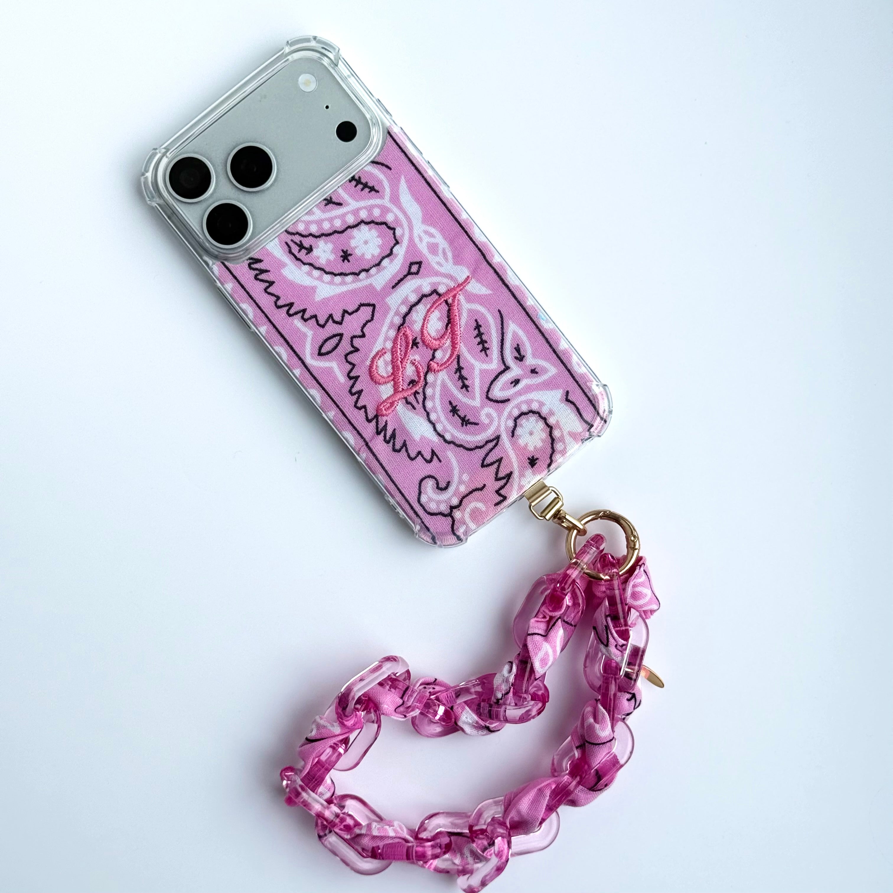PINK BANDANA JELLY PHONE CHAIN