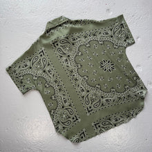 Load image into Gallery viewer, ‘CACTUS’ GREEN BANDANA SILK SHIRT CO-ORD