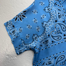 Load image into Gallery viewer, ‘AZURE’ BLUE BANDANA SILK SHIRT CO-ORD
