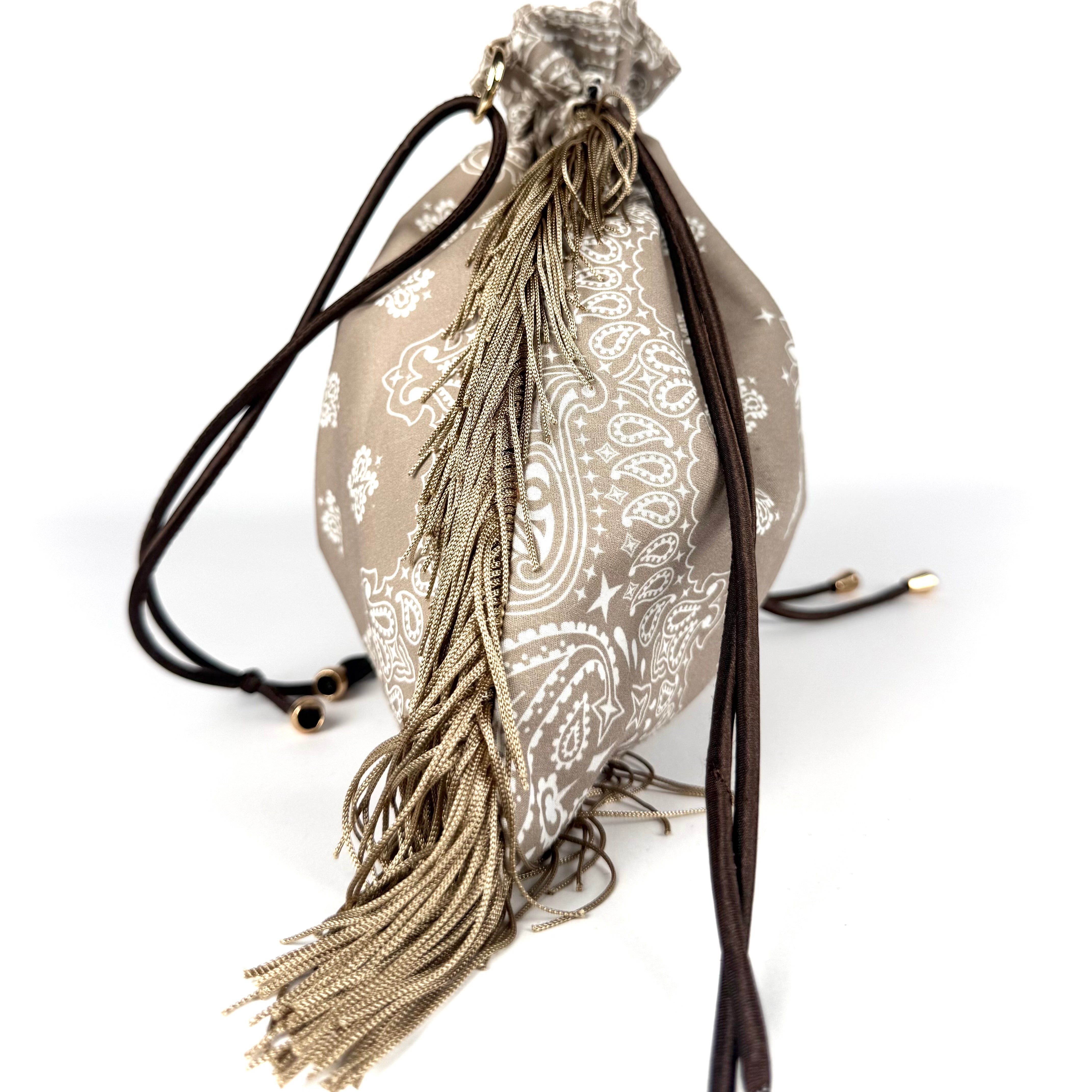 'TRUFFLE' TAUPE BANDANA POUCH BAG