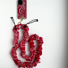 Load image into Gallery viewer, RED BANDANA ADJUSTABLE CROSSBODY PHONE STRAP