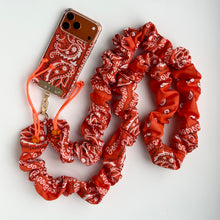 Load image into Gallery viewer, ORANGE BANDANA ADJUSTABLE CROSSBODY PHONE STRAP