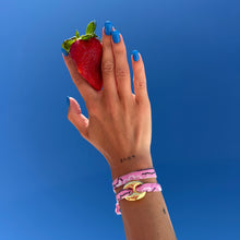 Load image into Gallery viewer, ‘GRAPEFRUIT’ PINK BANDANA WRAP BRACELET BY BOOM BESPOKE