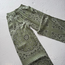 Load image into Gallery viewer, ‘CACTUS’ GREEN BANDANA SILK TROUSERS CO-ORD
