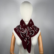 Load image into Gallery viewer, PREORDER ‘WINE’ BANDANA KNIT TRIANGLE SCARF