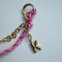 Load image into Gallery viewer, PINK BALLOON INITIAL CORD BOOM BESPOKE BAG CHARM/KEYRING