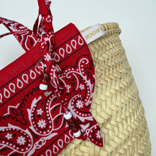 Load image into Gallery viewer, ‘CHERRY’ RED BANDANA BASKET BAG BY BOOM BESPOKE