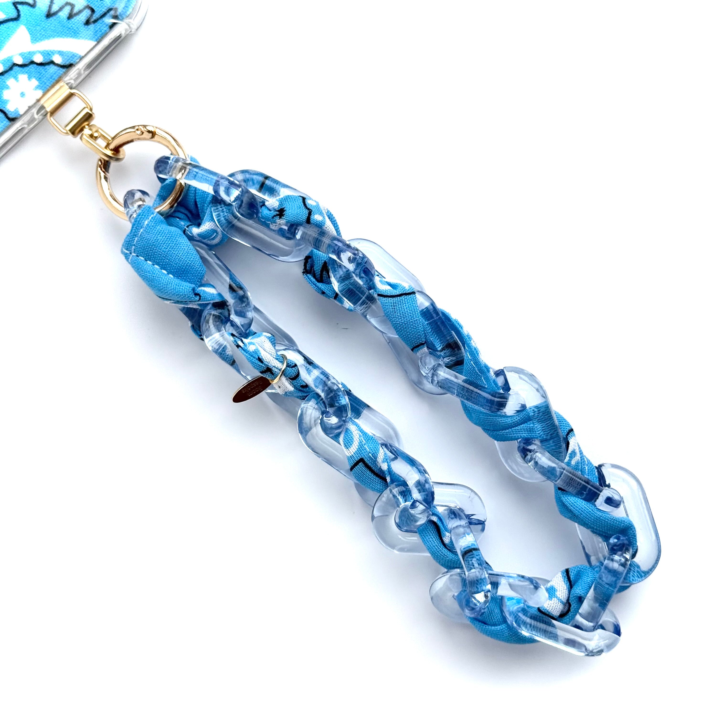BLUE BANDANA JELLY PHONE CHAIN