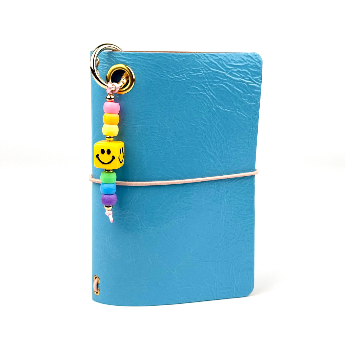 BLUE LEATHER BOOM BINDER POCKET SIZE JOURNAL COVER