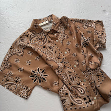 Load image into Gallery viewer, ‘ICED LATTE’ TAN BANDANA SILK SHIRT CO-ORD