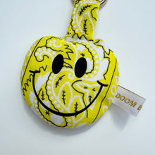 Load image into Gallery viewer, YELLOW PUFFY SMILEY FACE BOOM BANDANA KEYRING/BAG CHARM