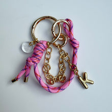 Load image into Gallery viewer, PINK BALLOON INITIAL CORD BOOM BESPOKE BAG CHARM/KEYRING