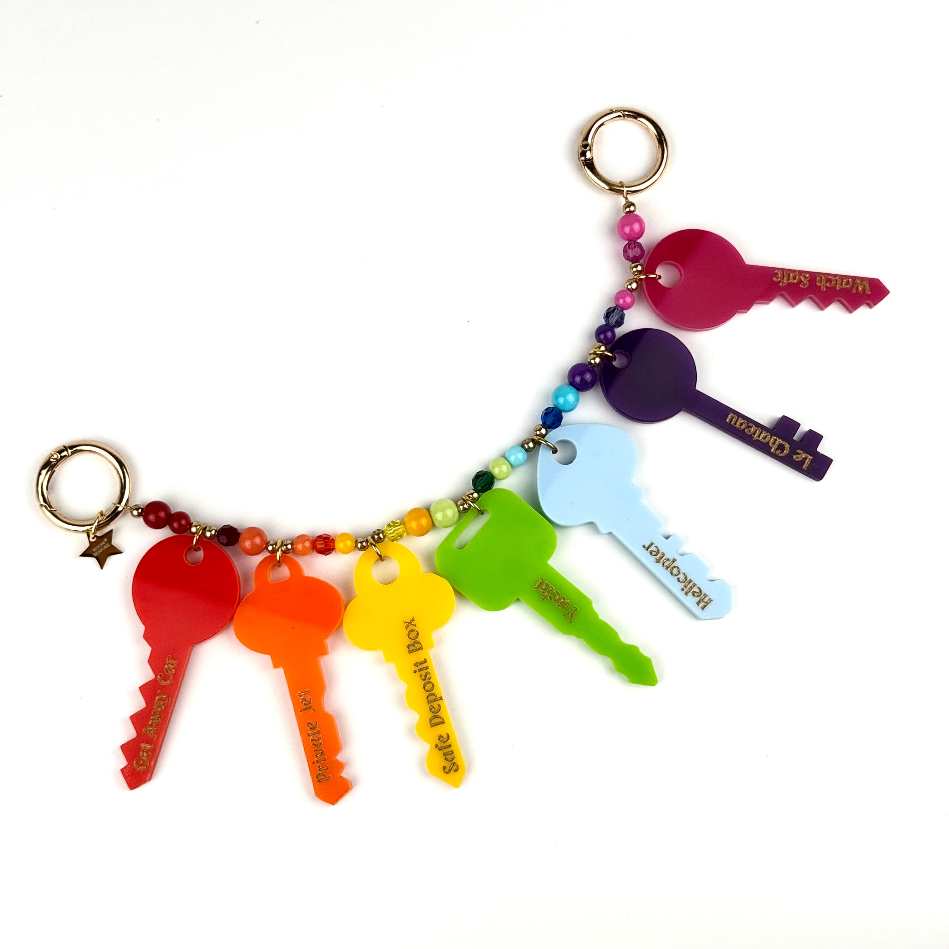 ‘KEYS TO THE GOOD LIFE’ BOOMBOW BEADED KEY BAG CHARM