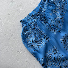 Load image into Gallery viewer, ‘AZURE’ BLUE BANDANA SILK TROUSERS CO-ORD