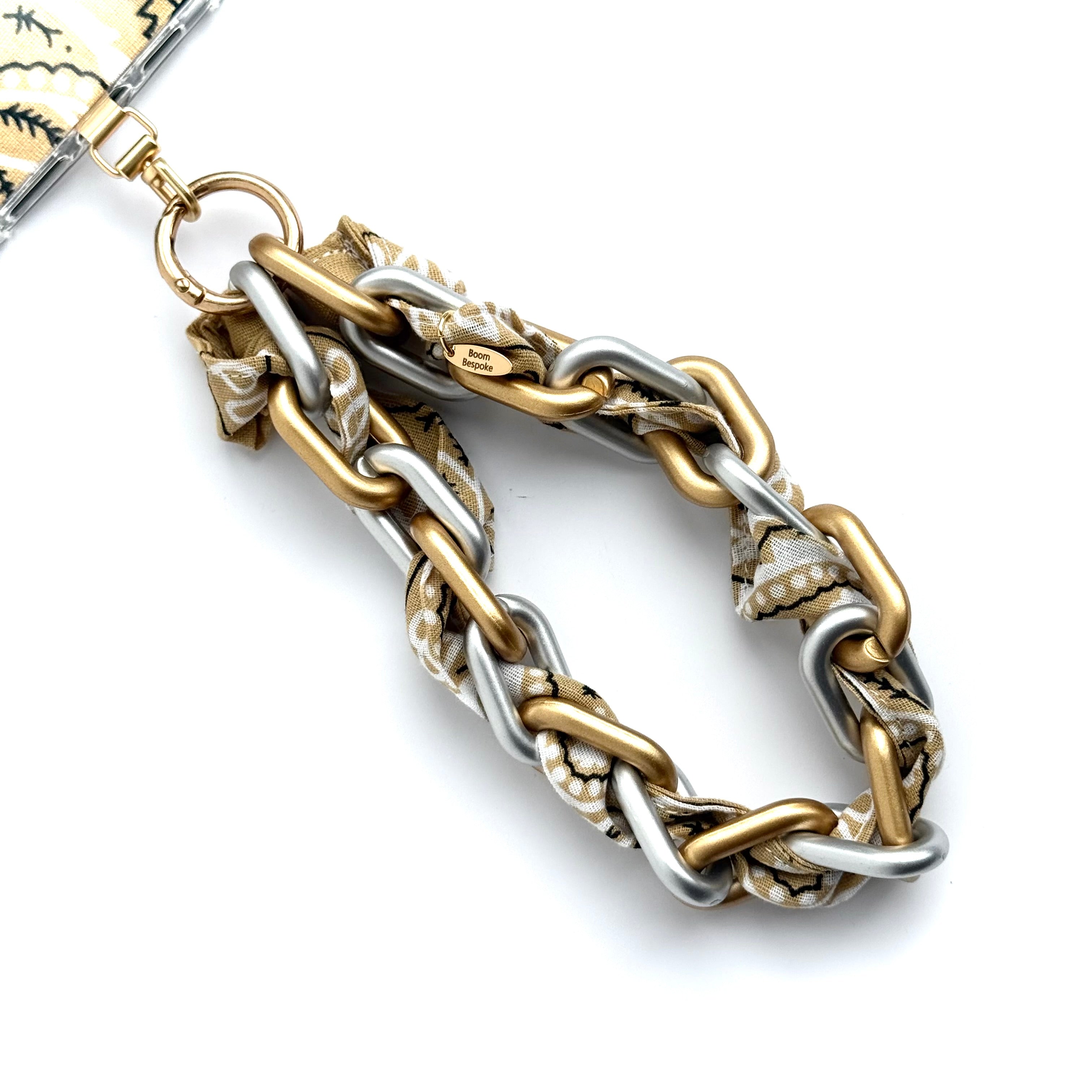 BEIGE BANDANA JELLY PHONE CHAIN