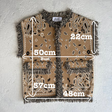 Load image into Gallery viewer, PREORDER ‘LATTE’ FRINGED BANDANA KNIT WAISTCOAT