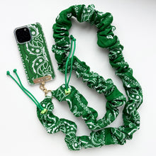 Load image into Gallery viewer, GREEN BANDANA ADJUSTABLE CROSSBODY PHONE STRAP