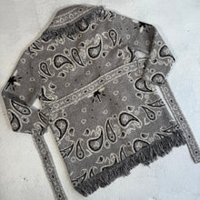Load image into Gallery viewer, PREORDER ‘SMOKE’ BANDANA KNIT BELTED LONGLINE CARDIGAN