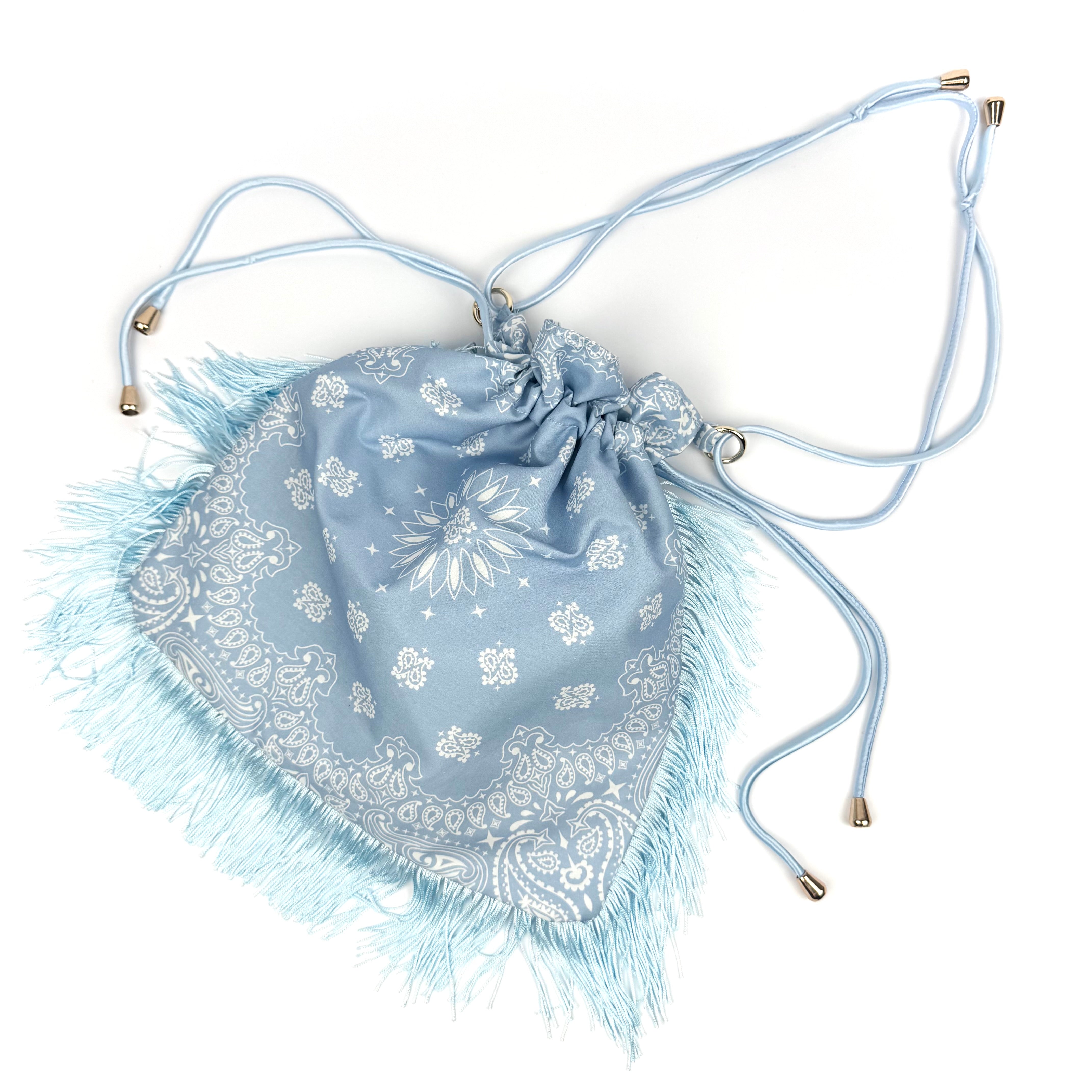 'DIAMOND' BLUE BANDANA POUCH BAG