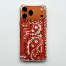 Load image into Gallery viewer, ORANGE EMBROIDERED BANDANA PHONE INSERT WITH CASE