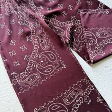 Load image into Gallery viewer, ‘MULBERRY’ PLUM BANDANA SILK TROUSERS