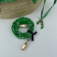 Load image into Gallery viewer, ‘PALM’ GREEN BANDANA BASKET BAG BY BOOM BESPOKE