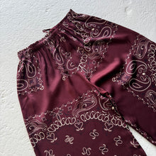 Load image into Gallery viewer, ‘MULBERRY’ PLUM BANDANA SILK TROUSERS
