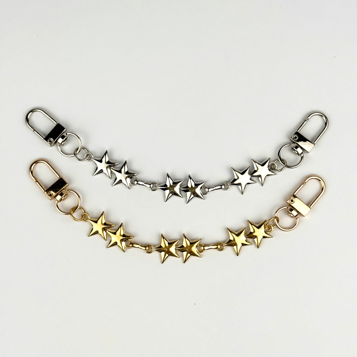‘STARS’ GOLD OR SILVER BAG CHAIN BOOM BESPOKE BAG CHARM