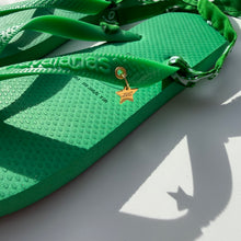 Load image into Gallery viewer, PRE-ORDER ‘PALM’ GREEN BANDANA HAVAIANAS TOP FLIP FLOPS BY BOOM BESPOKE