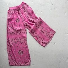 Load image into Gallery viewer, ‘FLAMINGO’ PINK BANDANA SILK TROUSERS CO-ORD