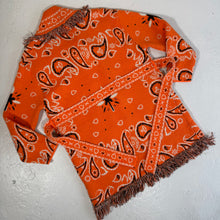 Load image into Gallery viewer, ‘APEROL’ BANDANA KNIT BELTED LONGLINE CARDIGAN
