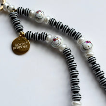Load image into Gallery viewer, ‘KITTY’ STRIPES & PEARLS PHONE BEADS BY BOOM BESPOKE