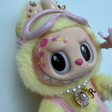 Load image into Gallery viewer, ‘INITIAL & SNORKEL’ LETS CHECKMATE YELLOW BOOM BESPOKE LABUBU