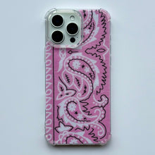 Load image into Gallery viewer, PINK EMBROIDERED BANDANA PHONE INSERT WITH CASE