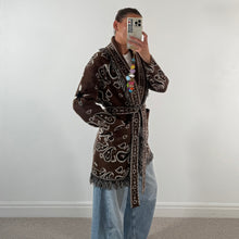 Load image into Gallery viewer, PREORDER ‘ESPRESSO’ BANDANA KNIT BELTED LONGLINE CARDIGAN