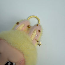 Load image into Gallery viewer, ‘PINK LEATHER BAG’ LETS CHECKMATE YELLOW BOOM BESPOKE LABUBU