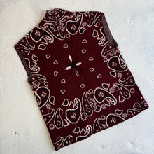 Load image into Gallery viewer, PREORDER ‘WINE’ BANDANA KNIT GILET WITH POCKETS