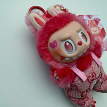 Load image into Gallery viewer, ‘HEART DUNGAREES’ LOVE BIG ENERGY BOOM BESPOKE LABUBU