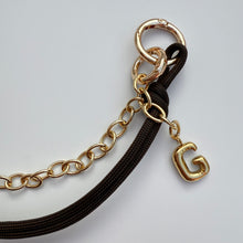 Load image into Gallery viewer, BROWN BALLOON INITIAL CORD BOOM BESPOKE BAG CHARM/KEYRING