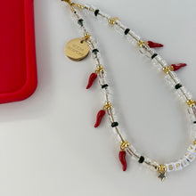 Load image into Gallery viewer, ‘SPICY’ CHILLI CRYSTAL BOOM BESPOKE PHONE BEADS