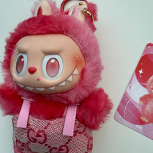 Load image into Gallery viewer, ‘HEART DUNGAREES’ LOVE BIG ENERGY BOOM BESPOKE LABUBU