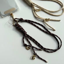 Load image into Gallery viewer, GOLD BALLOON INITIAL ROPE BOOM BESPOKE PHONE BEADS STRAP