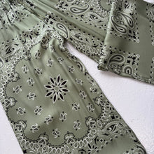 Load image into Gallery viewer, ‘CACTUS’ GREEN BANDANA SILK TROUSERS CO-ORD